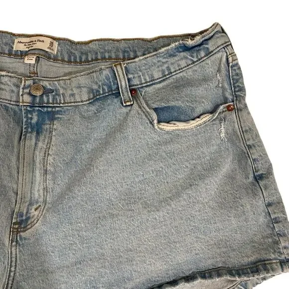 Abercrombie & Fitch Curve Love High Rise Mom Shorts Size 36 - Picture 2 of 13